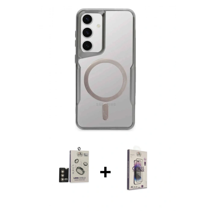MARSİLYAN™- Galaxy S24 Kılıf Yadigar Klasik Özel Seri - Siyah Bilvis 3D Cam Ekran Koruyucu + Bilvis Titan Kamera Lens - GD