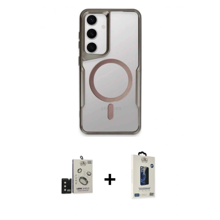 MARSİLYAN™- Galaxy S24 Kılıf Yadigar Klasik Özel Seri - Siyah Bilvis Hayalet Cam Ekran Koruyucu + Bilvis Titan Kamera Lens - SH