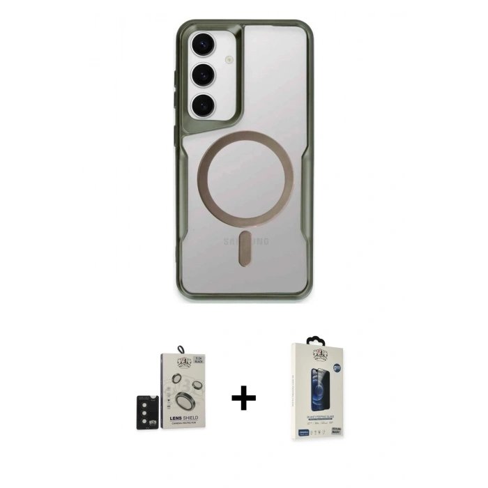 MARSİLYAN™- Galaxy S24 Kılıf Yadigar Klasik Özel Seri - Siyah Bilvis Hayalet Cam Ekran Koruyucu + Bilvis Titan Kamera Lens - SH