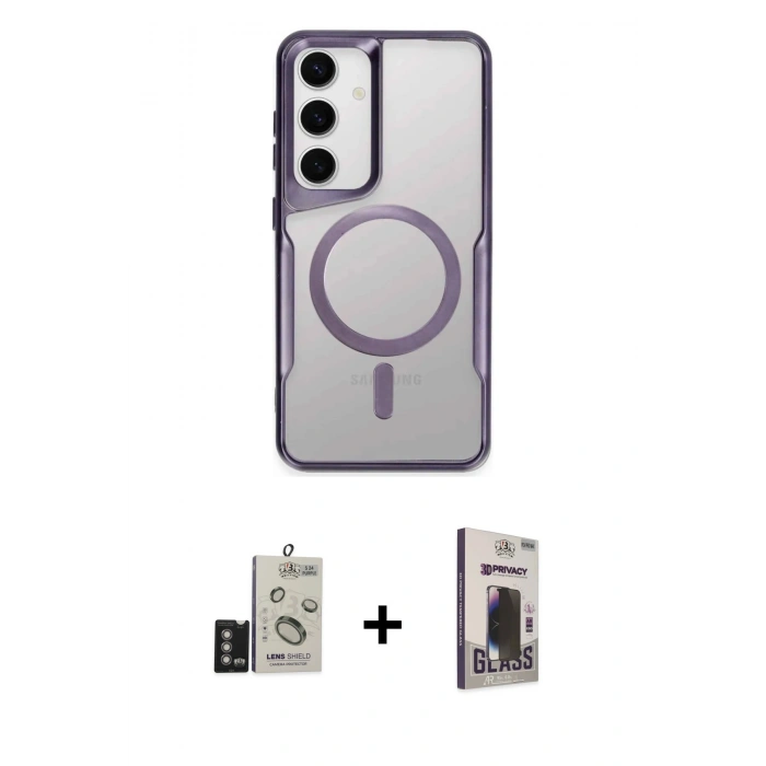 MARSİLYAN™- Galaxy S24 Kılıf Yadigar Klasik Özel Seri - Siyah Bilvis Hayalet Cam Ekran Koruyucu + Bilvis Titan Kamera Lens - DNMR