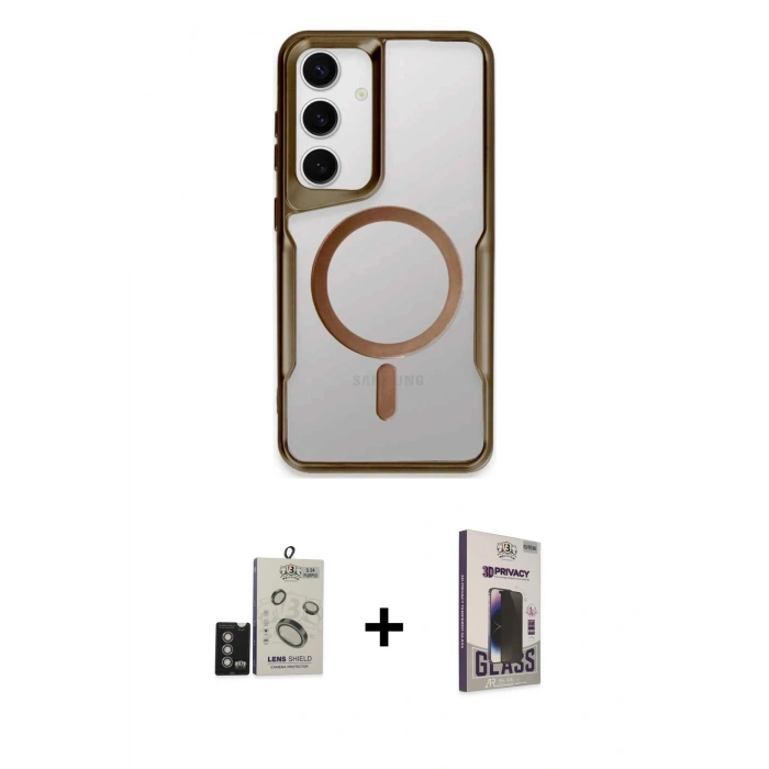MARSİLYAN™- Galaxy S24 Kılıf Yadigar Klasik Özel Seri - Siyah Bilvis Hayalet Cam Ekran Koruyucu + Bilvis Titan Kamera Lens - DNMR