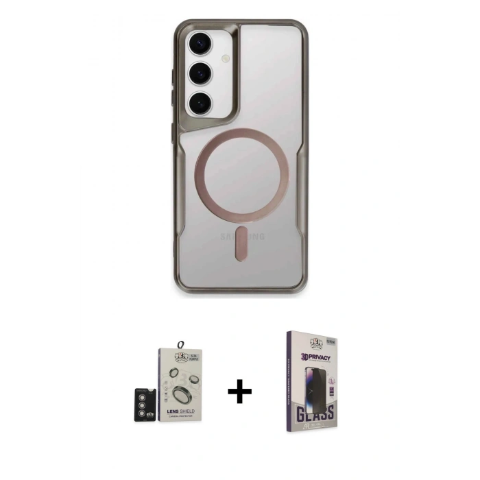 MARSİLYAN™- Galaxy S24 Kılıf Yadigar Klasik Özel Seri - Siyah Bilvis Hayalet Cam Ekran Koruyucu + Bilvis Titan Kamera Lens - DNMR