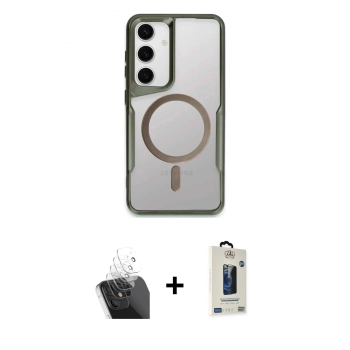 MARSİLYAN™- Galaxy S24 Kılıf Yadigar Klasik Özel Seri - Siyah Bilvis Hayalet Cam Ekran Koruyucu + Kamera Lens Koruma Cam - SF
