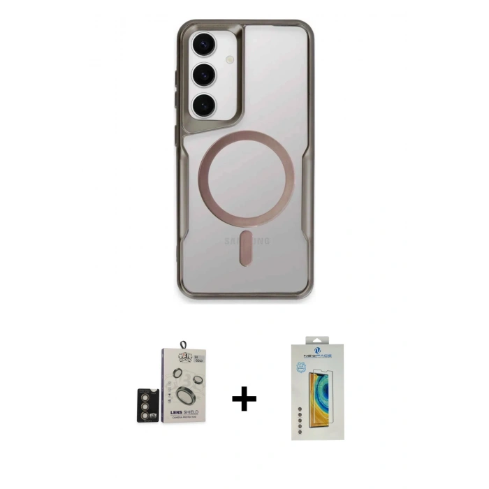 MARSİLYAN™- Galaxy S24 Kılıf Yadigar Klasik Özel Seri - Siyah Polymer Nano Ekran Koruyucu + Bilvis Titan Kamera Lens - GD
