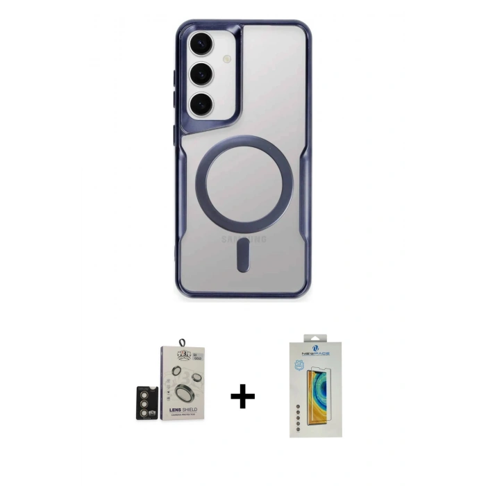MARSİLYAN™- Galaxy S24 Kılıf Yadigar Klasik Özel Seri - Siyah Polymer Nano Ekran Koruyucu + Bilvis Titan Kamera Lens - GD