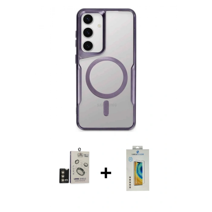 MARSİLYAN™- Galaxy S24 Kılıf Yadigar Klasik Özel Seri - Siyah Polymer Nano Ekran Koruyucu + Bilvis Titan Kamera Lens - GD