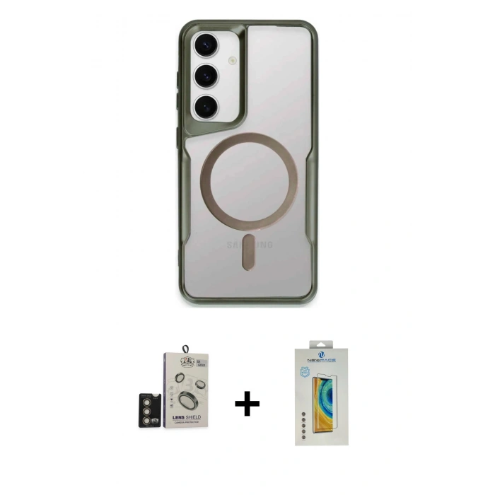 MARSİLYAN™- Galaxy S24 Kılıf Yadigar Klasik Özel Seri - Siyah Polymer Nano Ekran Koruyucu + Bilvis Titan Kamera Lens - GD