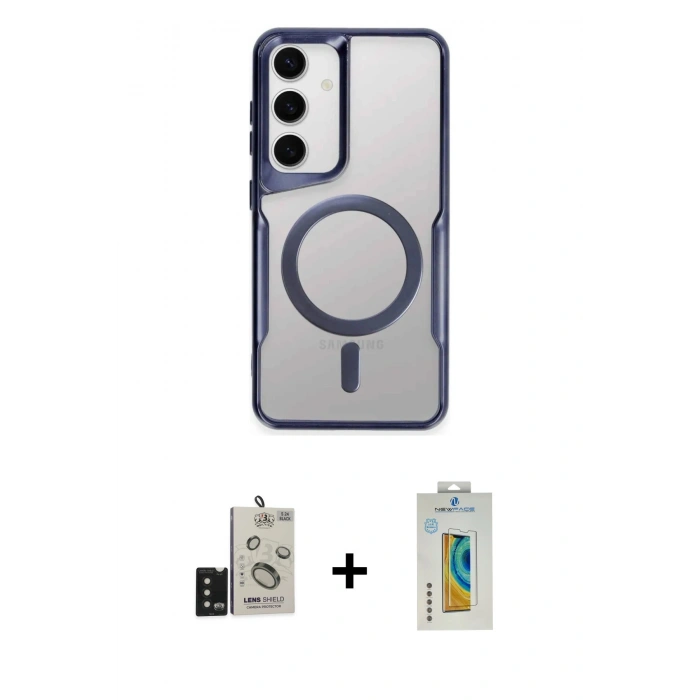 MARSİLYAN™- Galaxy S24 Kılıf Yadigar Klasik Özel Seri - Siyah Polymer Nano Ekran Koruyucu + Bilvis Titan Kamera Lens - SH