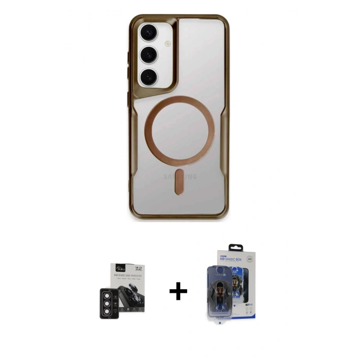 MARSİLYAN™- Galaxy S24 Kılıf Yadigar Klasik Özel Seri - Siyah Vanessa Magic Cam + PVD Metal Kamera Lens - DNMR