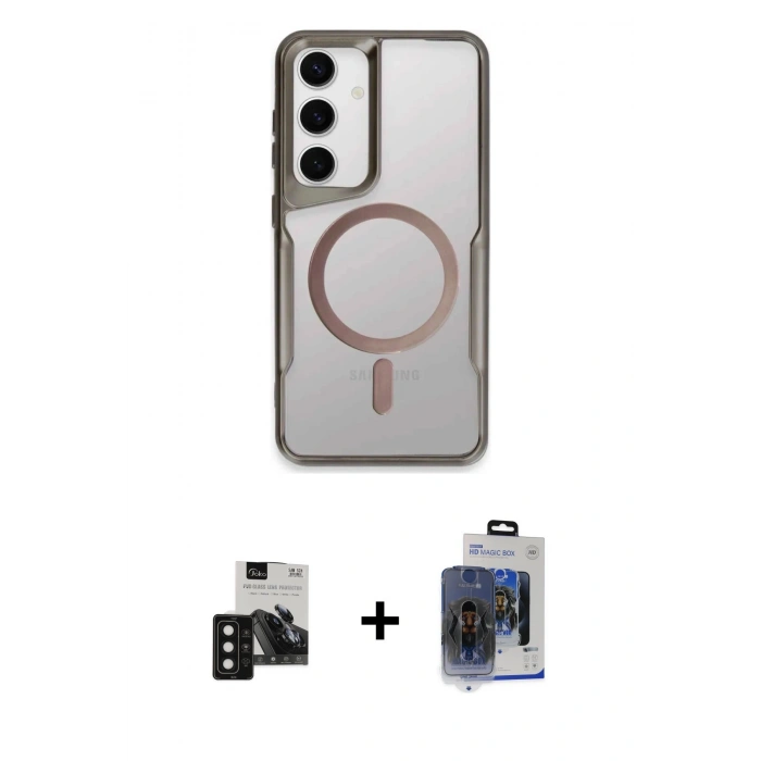 MARSİLYAN™- Galaxy S24 Kılıf Yadigar Klasik Özel Seri - Siyah Vanessa Magic Cam + PVD Metal Kamera Lens - SH