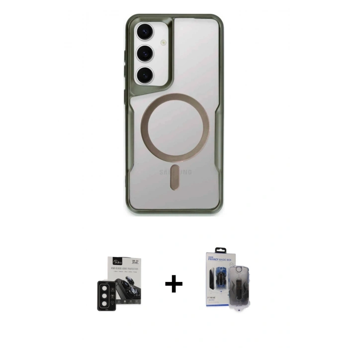 MARSİLYAN™- Galaxy S24 Kılıf Yadigar Klasik Özel Seri - Siyah Vanessa Magic Hayalet Cam + PVD Metal Kamera Lens - SH