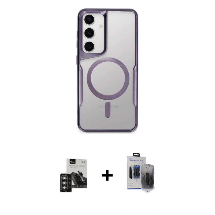 MARSİLYAN™- Galaxy S24 Kılıf Yadigar Klasik Özel Seri - Siyah Vanessa Magic Hayalet Cam + PVD Metal Kamera Lens - TNGI