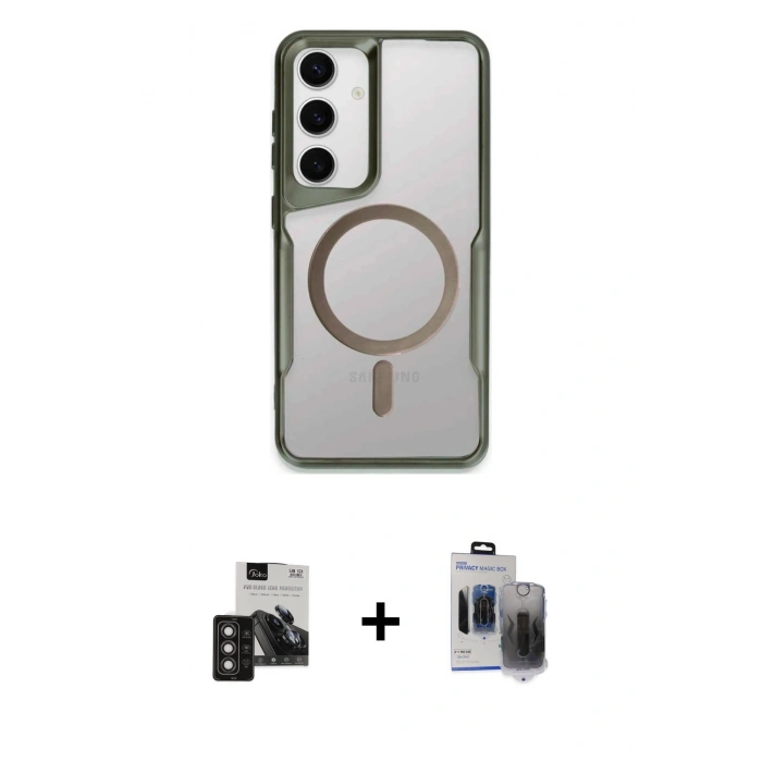 MARSİLYAN™- Galaxy S24 Kılıf Yadigar Klasik Özel Seri - Siyah Vanessa Magic Hayalet Cam + PVD Metal Kamera Lens - TNGI