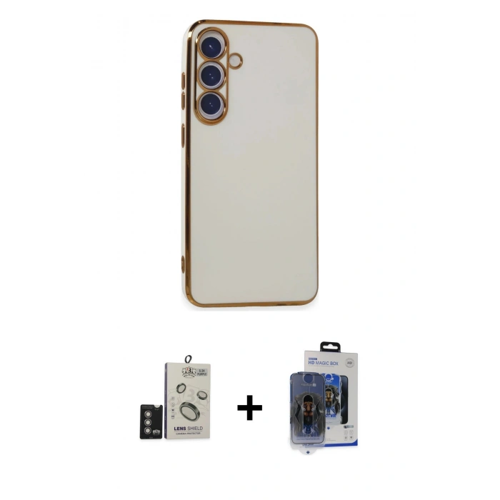 MARSİLYAN™- Galaxy S24 Kılıf Yankı Serisi - Siyah Vanessa Magic Cam + Bilvis Titan Kamera Lens - DNMR