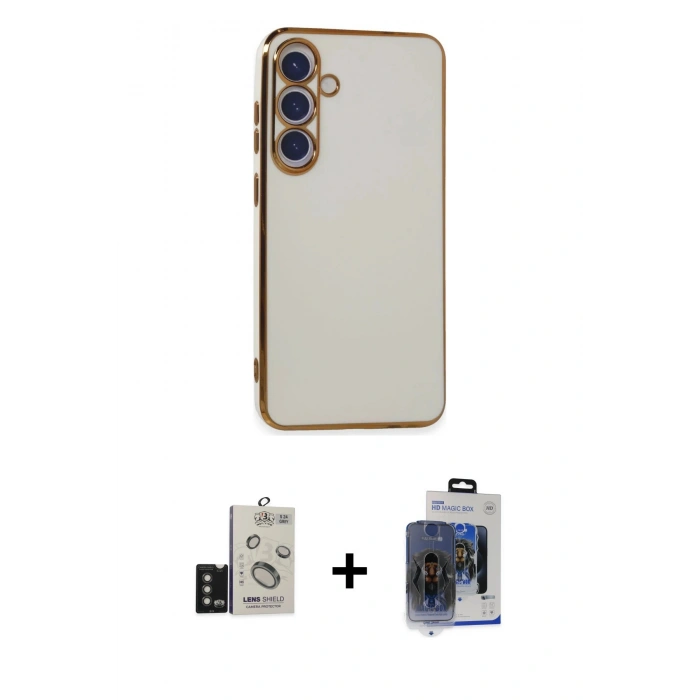 MARSİLYAN™- Galaxy S24 Kılıf Yankı Serisi - Siyah Vanessa Magic Cam + Bilvis Titan Kamera Lens - TMGI