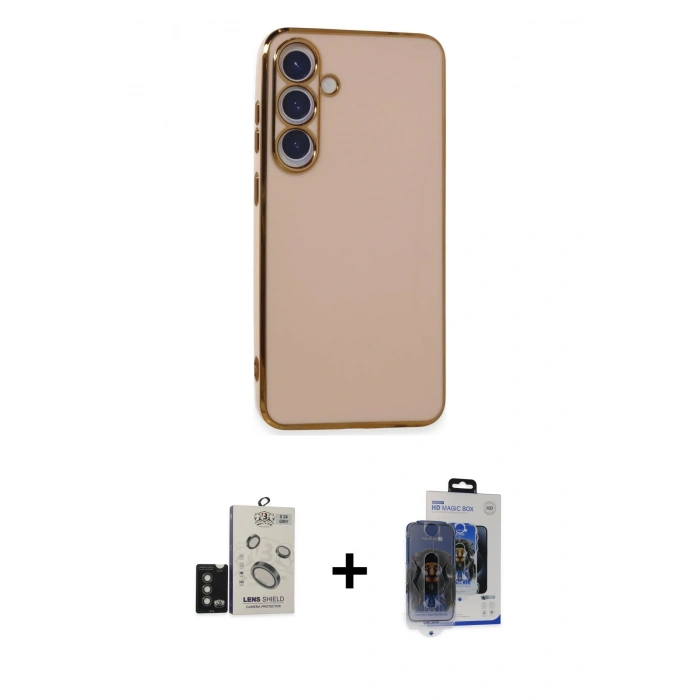 MARSİLYAN™- Galaxy S24 Kılıf Yankı Serisi - Siyah Vanessa Magic Cam + Bilvis Titan Kamera Lens - TMGI