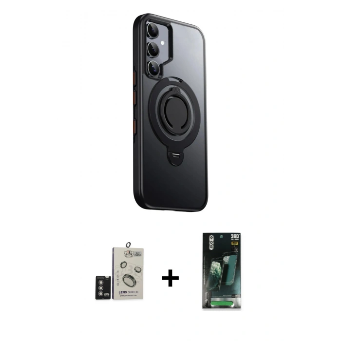 MARSİLYAN™- Galaxy S24 Kılıf Zirve Çizgi Prime - Şeffaf 360 Full Body Arka Koruyucu + Bilvis Titan Kamera Lens - DNMR