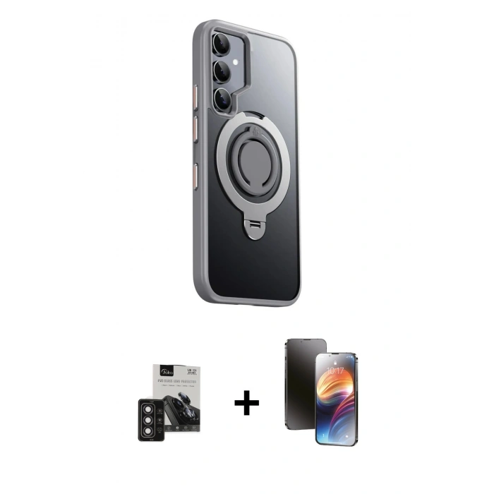 MARSİLYAN™- Galaxy S24 Kılıf Zirve Çizgi Prime - Siyah 3D Antistatik Mat Seramik Nano Ekran Koruyucu + PVD Metal Kamera Lens - DNMR