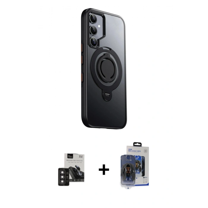 MARSİLYAN™- Galaxy S24 Kılıf Zirve Çizgi Prime - Siyah Vanessa Magic Cam + PVD Metal Kamera Lens - DNMR