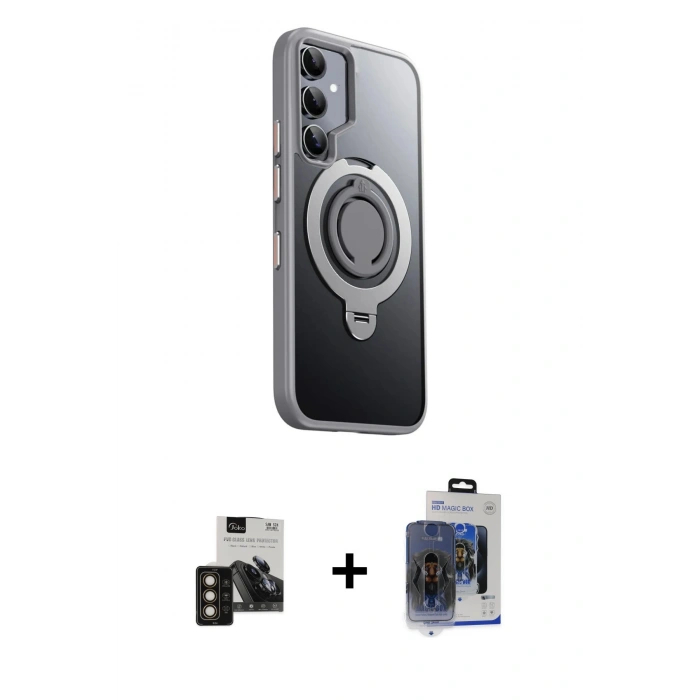 MARSİLYAN™- Galaxy S24 Kılıf Zirve Çizgi Prime - Siyah Vanessa Magic Cam + PVD Metal Kamera Lens - GD