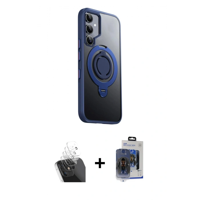 MARSİLYAN™- Galaxy S24 Kılıf Zirve Çizgi Prime - Siyah Vanessa Magic Cam + Kamera Lens Koruma Cam - SF