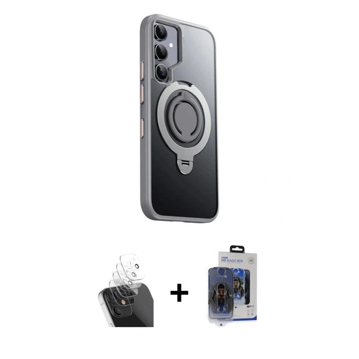 MARSİLYAN™- Galaxy S24 Kılıf Zirve Çizgi Prime - Siyah Vanessa Magic Cam + Kamera Lens Koruma Cam - SF
