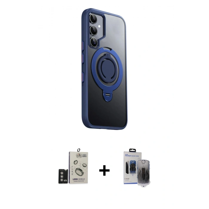 MARSİLYAN™- Galaxy S24 Kılıf Zirve Çizgi Prime - Siyah Vanessa Magic Hayalet Cam + Bilvis Titan Kamera Lens - DNMR