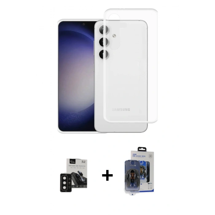 MARSİLYAN™- Galaxy S24 Kılıf Zirve Doku - Siyah Vanessa Magic Cam + PVD Metal Kamera Lens - SH