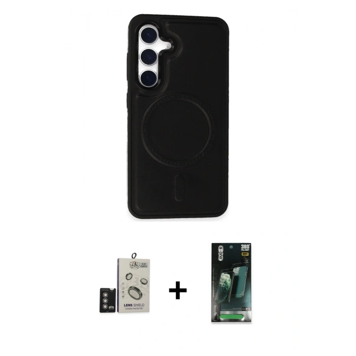 MARSİLYAN™- Galaxy S24 Kılıf Zirve Işık Serisi - Şeffaf 360 Full Body Arka Koruyucu + Bilvis Titan Kamera Lens - DNMR