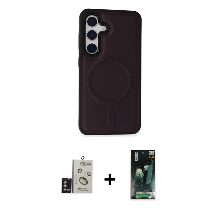 MARSİLYAN™- Galaxy S24 Kılıf Zirve Işık Serisi - Şeffaf 360 Full Body Arka Koruyucu + Bilvis Titan Kamera Lens - DNMR