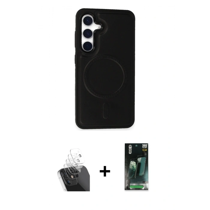 MARSİLYAN™- Galaxy S24 Kılıf Zirve Işık Serisi - Şeffaf 360 Full Body Arka Koruyucu + Kamera Lens Koruma Cam - SF
