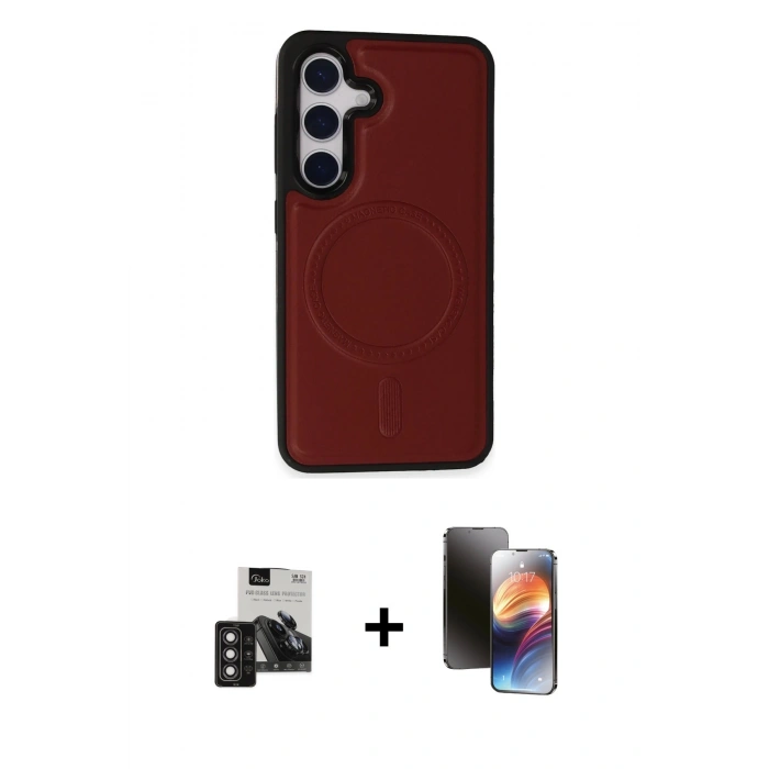 MARSİLYAN™- Galaxy S24 Kılıf Zirve Işık Serisi - Siyah 3D Antistatik Mat Seramik Nano Ekran Koruyucu + PVD Metal Kamera Lens - DNMR
