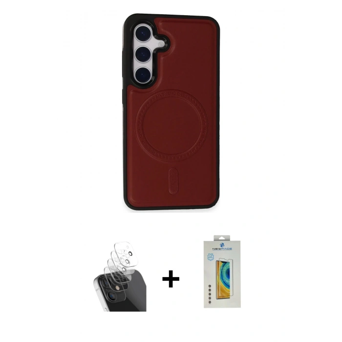 MARSİLYAN™- Galaxy S24 Kılıf Zirve Işık Serisi - Siyah Polymer Nano Ekran Koruyucu + Kamera Lens Koruma Cam - SF