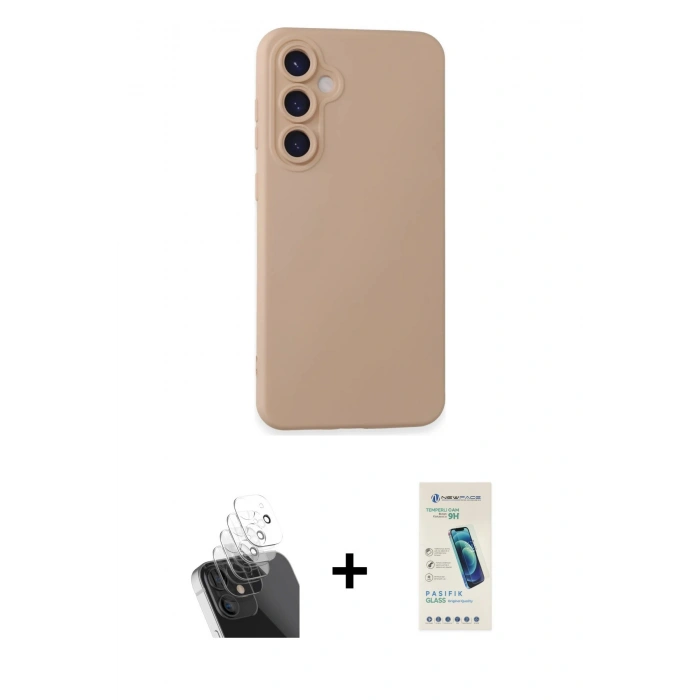 MARSİLYAN™- Galaxy S24 Plus Kılıf Ahenk Serisi - Şeffaf Pasifik Cam Ekran Koruyucu + Kamera Lens Koruma Cam - SF