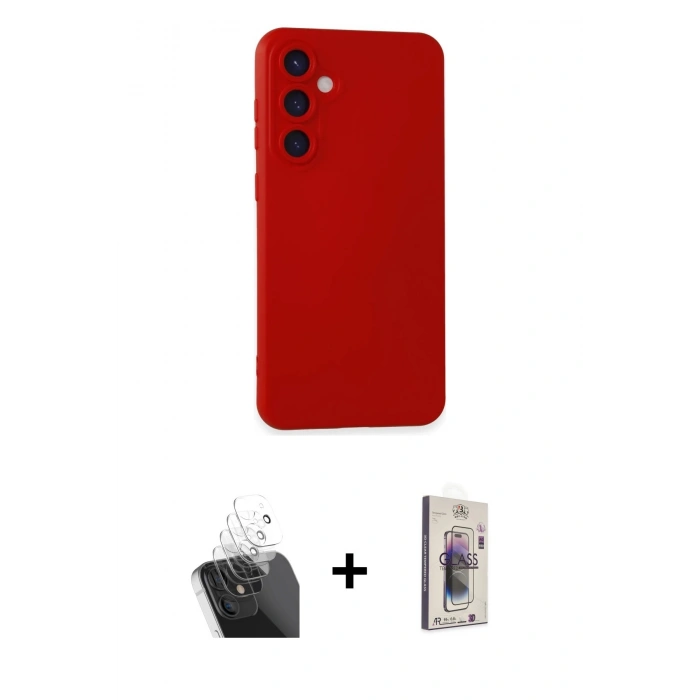 MARSİLYAN™- Galaxy S24 Plus Kılıf Ahenk Serisi - Siyah Bilvis 3D Cam Ekran Koruyucu + Kamera Lens Koruma Cam - SF