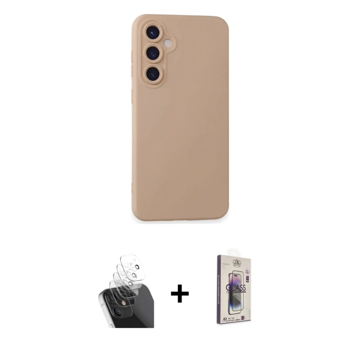 MARSİLYAN™- Galaxy S24 Plus Kılıf Ahenk Serisi - Siyah Bilvis 3D Cam Ekran Koruyucu + Kamera Lens Koruma Cam - SF