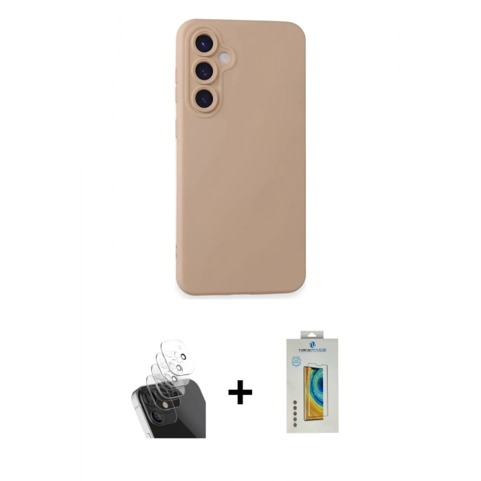 MARSİLYAN™- Galaxy S24 Plus Kılıf Ahenk Serisi - Siyah Polymer Nano Ekran Koruyucu + Şeffaf Kamera Lens Koruma Cam