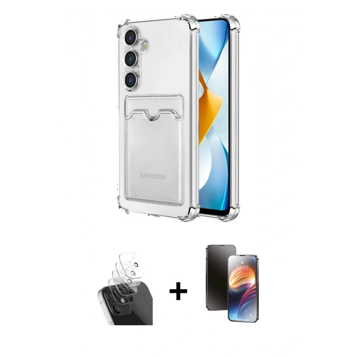 MARSİLYAN™- Galaxy S24 Plus Kılıf Doruk Klasik Koleksiyonu - Siyah 3D Antistatik Mat Seramik Nano Ekran Koruyucu + Kamera Lens Koruma Cam - SF