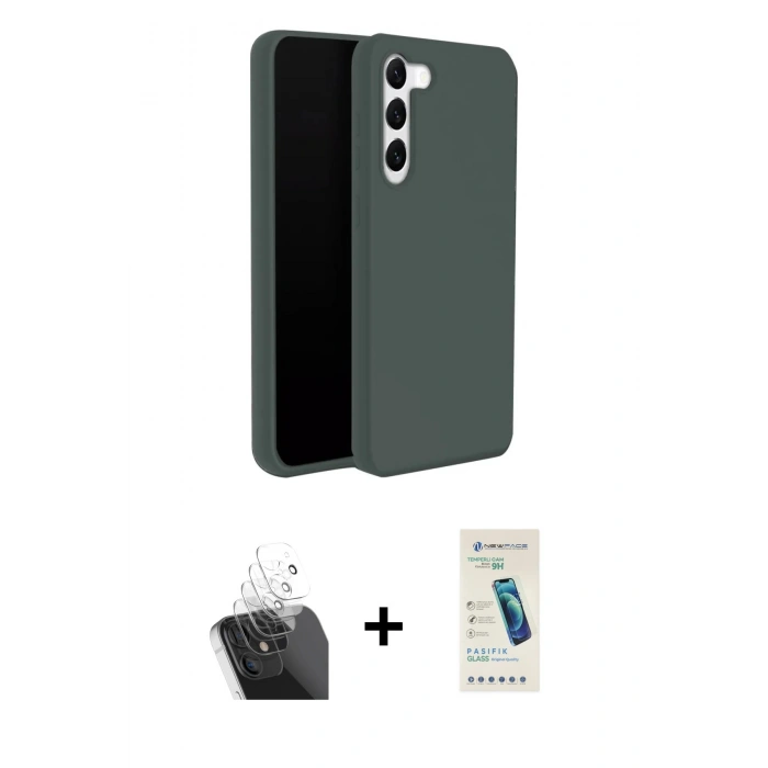 MARSİLYAN™- Galaxy S24 Plus Kılıf Kozmos Yansıma Özel Seri - Şeffaf Pasifik Cam Ekran Koruyucu + Şeffaf Kamera Lens Koruma Cam