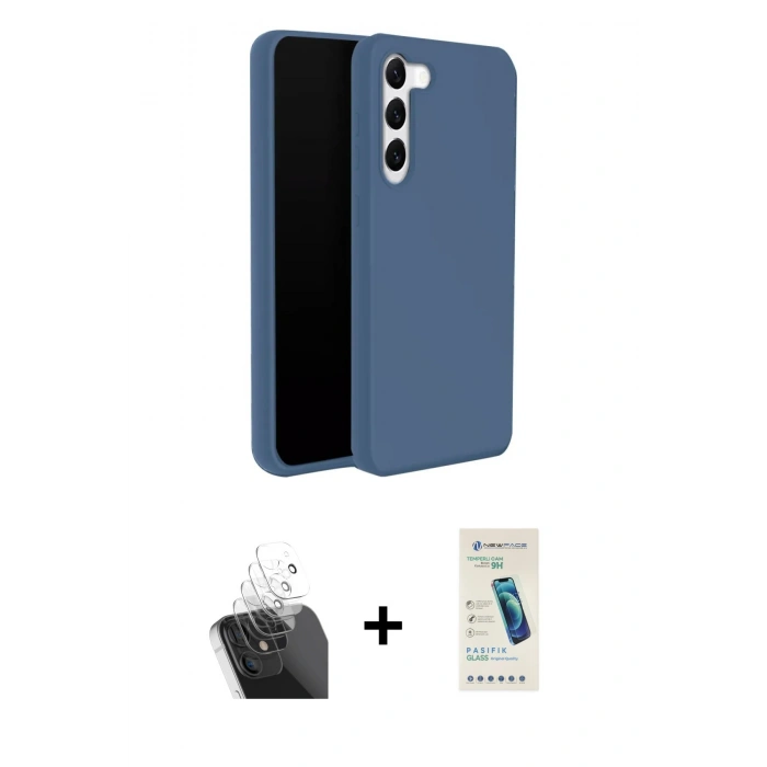 MARSİLYAN™- Galaxy S24 Plus Kılıf Kozmos Yansıma Özel Seri - Şeffaf Pasifik Cam Ekran Koruyucu + Şeffaf Kamera Lens Koruma Cam
