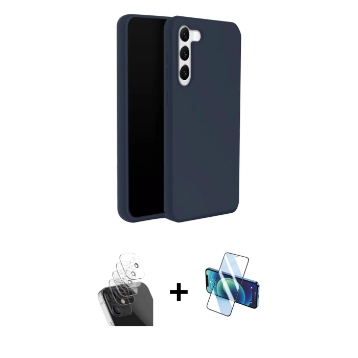 MARSİLYAN™- Galaxy S24 Plus Kılıf Kozmos Yansıma Özel Seri - Siyah 3D Antistatik Seramik Nano Ekran Koruyucu + Şeffaf Kamera Lens Koruma Cam