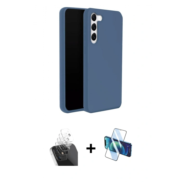 MARSİLYAN™- Galaxy S24 Plus Kılıf Kozmos Yansıma Özel Seri - Siyah 3D Antistatik Seramik Nano Ekran Koruyucu + Şeffaf Kamera Lens Koruma Cam