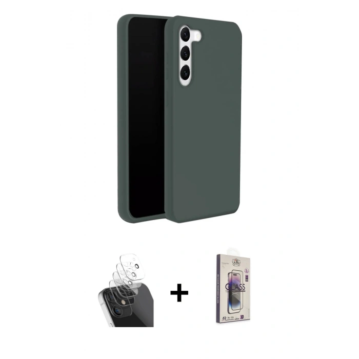 MARSİLYAN™- Galaxy S24 Plus Kılıf Kozmos Yansıma Özel Seri - Siyah Bilvis 3D Cam Ekran Koruyucu + Kamera Lens Koruma Cam - SF