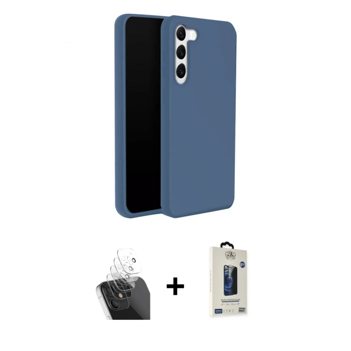 MARSİLYAN™- Galaxy S24 Plus Kılıf Kozmos Yansıma Özel Seri - Siyah Bilvis Hayalet Cam Ekran Koruyucu + Kamera Lens Koruma Cam - SF
