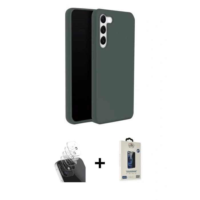 MARSİLYAN™- Galaxy S24 Plus Kılıf Kozmos Yansıma Özel Seri - Siyah Bilvis Hayalet Cam Ekran Koruyucu + Kamera Lens Koruma Cam - SF