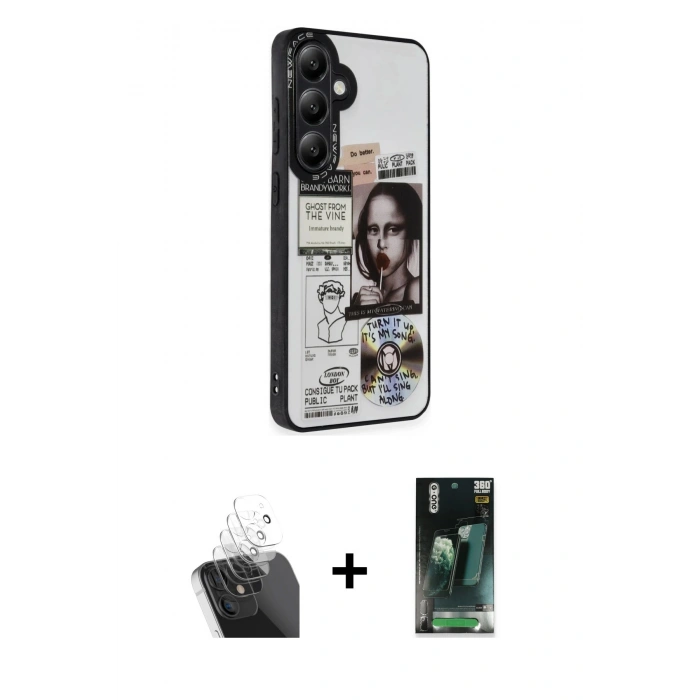 MARSİLYAN™- Galaxy S24 Plus Kılıf Odak Klasik Serisi - Siyah 360 Mat Full Body Arka Koruyucu + Kamera Lens Koruma Cam - SF