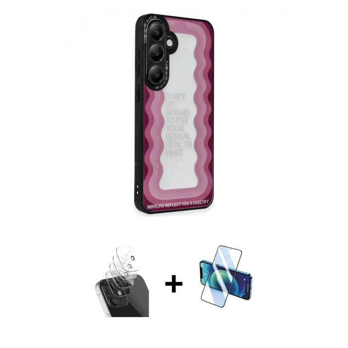 MARSİLYAN™- Galaxy S24 Plus Kılıf Odak Klasik Serisi - Siyah 3D Antistatik Cam Ekran Koruyucu + Kamera Lens Koruma Cam - SF