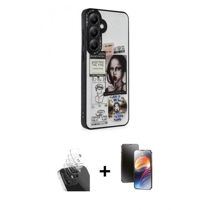 MARSİLYAN™- Galaxy S24 Plus Kılıf Odak Klasik Serisi - Siyah 3D Antistatik Mat Seramik Nano Ekran Koruyucu + Kamera Lens Koruma Cam - SF