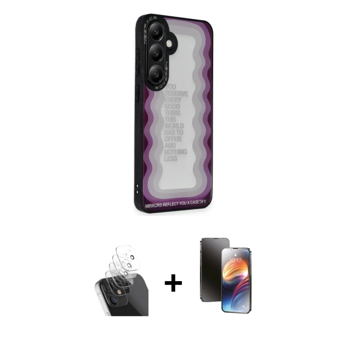 MARSİLYAN™- Galaxy S24 Plus Kılıf Odak Klasik Serisi - Siyah 3D Antistatik Mat Seramik Nano Ekran Koruyucu + Kamera Lens Koruma Cam - SF