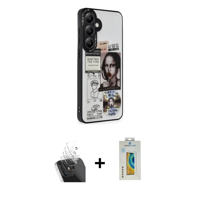 MARSİLYAN™- Galaxy S24 Plus Kılıf Odak Klasik Serisi - Siyah Polymer Nano Ekran Koruyucu + Kamera Lens Koruma Cam - SF